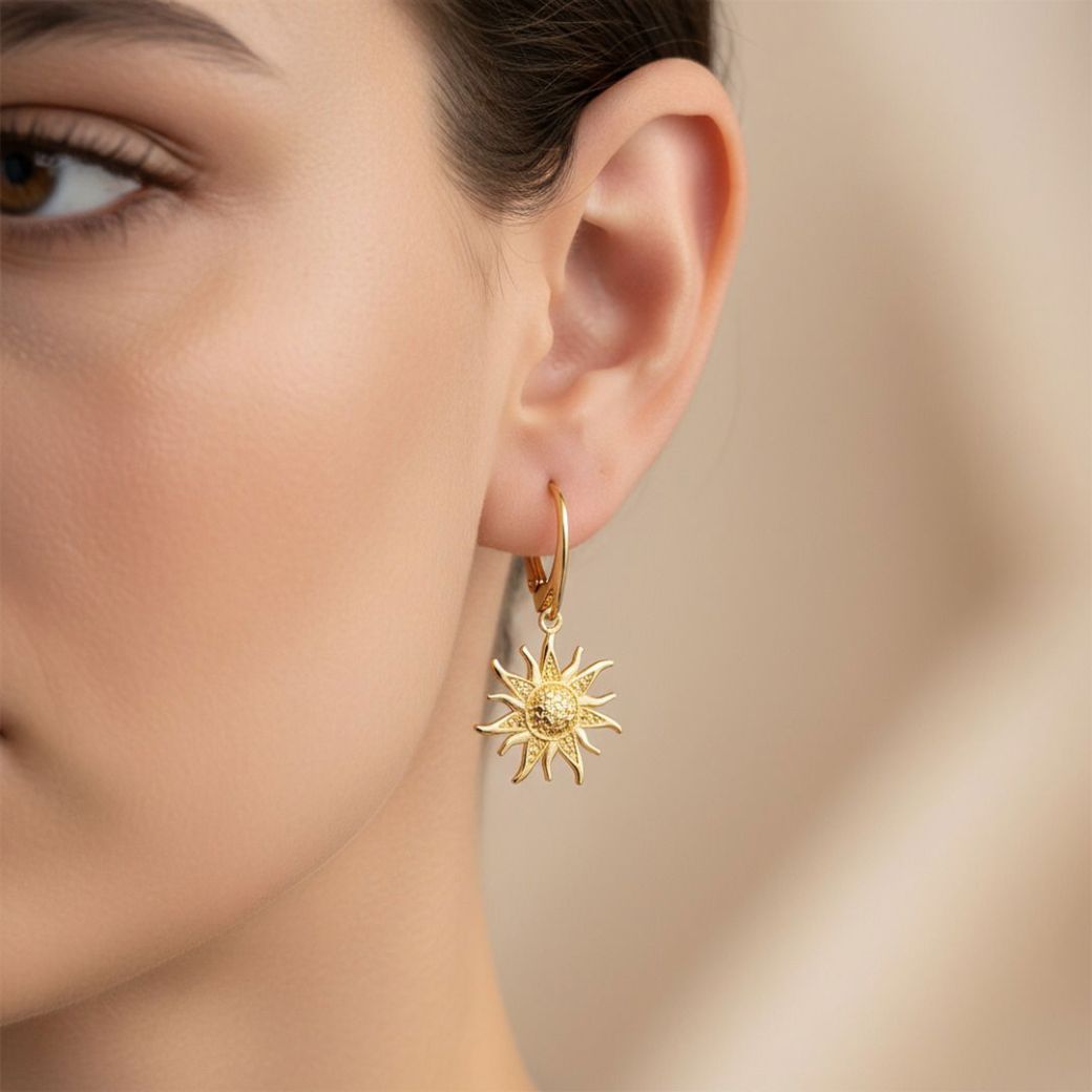 Kolczyki srebrne pozłacane