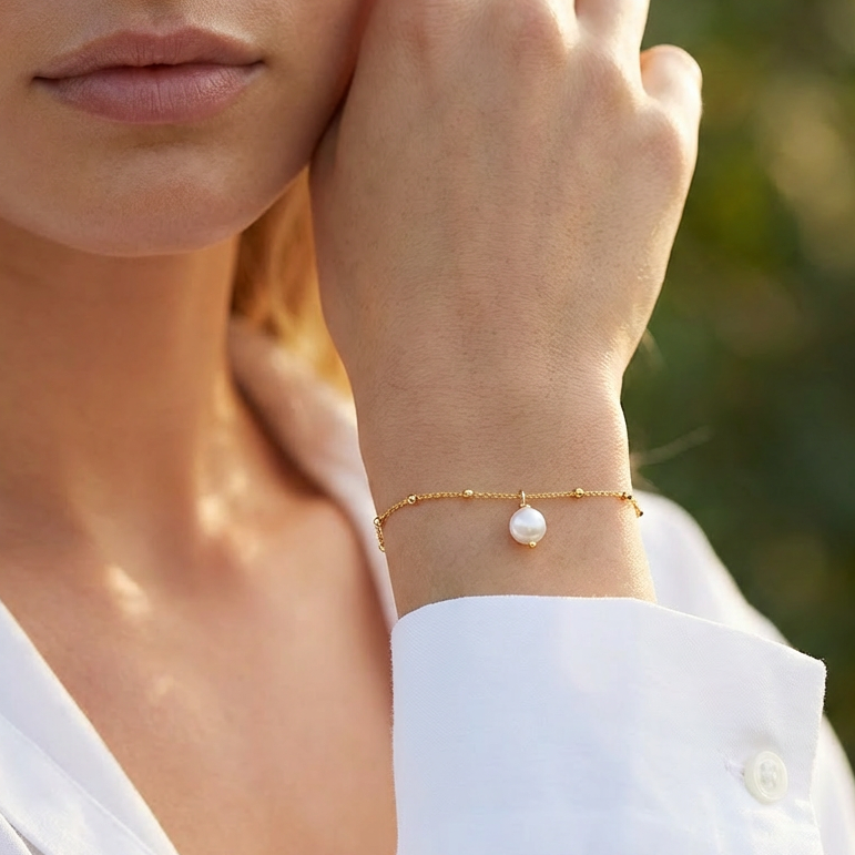Bransoletka z perłą naturalną